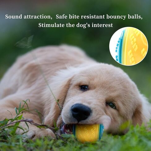 ألعاب مضغ للكلاب تصدر أصواتًا للمضغين العدوانيين، ألعاب كروية قوية ومتينة للكلاب مع مطاط طبيعي للكلاب المتوسطة الحجم، مستلزمات الحيوانات الأليفة - أصفر in Kuwait