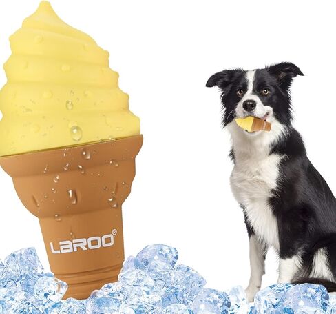 LaRoo Dogs Toys for Summer Cooling, Frozen Dog Toys, Full with Water Frozen, Prevention of Heat Stroke Upgraded Teething Chew Toy (Ice Pop Shape-Green) in Saudi Arabia