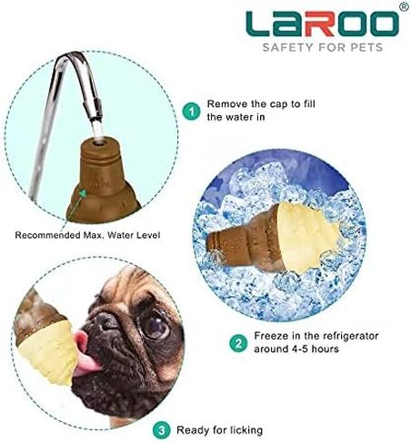 LaRoo Dogs Toys for Summer Cooling, Frozen Dog Toys, Full with Water Frozen, Prevention of Heat Stroke Upgraded Teething Chew Toy (Ice Pop Shape-Green) in Saudi Arabia