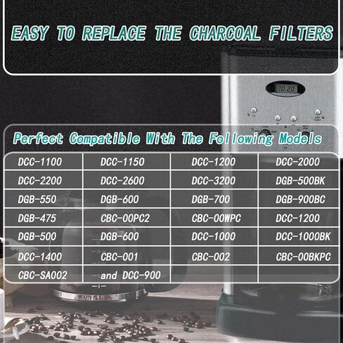 GeeRic 12 Pack Charcoal Water Filters Replacement Compatible with Cuisinart, Coffee Machine Coffee Filters in Kuwait