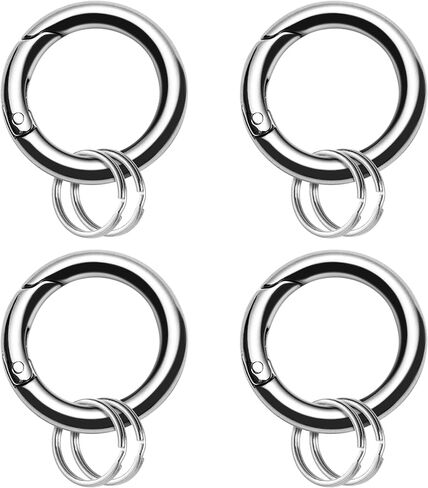 Keychain Trigger Buckle Kit Spring O Ring Round Circle Carabiner Hooks Clip, Spring Snap Keychain with Key Ring in Saudi Arabia