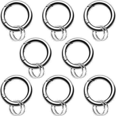 Keychain Trigger Buckle Kit Spring O Ring Round Circle Carabiner Hooks Clip, Spring Snap Keychain with Key Ring in Saudi Arabia
