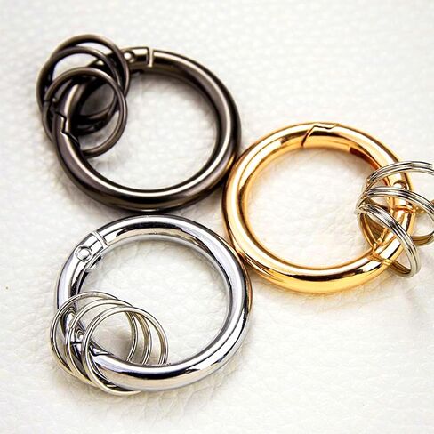 Keychain Trigger Buckle Kit Spring O Ring Round Circle Carabiner Hooks Clip, Spring Snap Keychain with Key Ring in Saudi Arabia