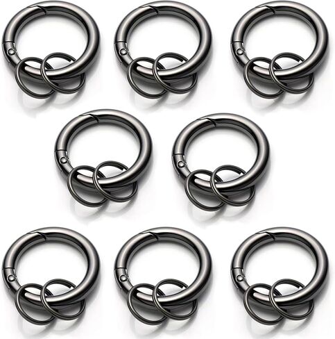 Keychain Trigger Buckle Kit Spring O Ring Round Circle Carabiner Hooks Clip, Spring Snap Keychain with Key Ring in Saudi Arabia