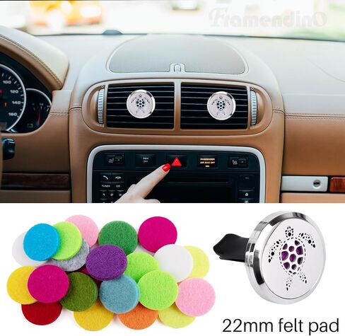 فرامندينو، موزع روائح الزيوت العطرية للعلاج بالسيارات، معطرات هواء السلحفاة، مشابك تزيين مع 10 وسادات لإعادة التعبئة in Kuwait