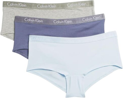 Calvin Klein womens Motive Cotton Boyshort Panties, 3 Pack in Saudi Arabia