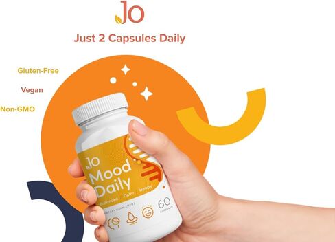 جو مود ديلي - 5-HTP، الروديولا، إل-ثيانين، أشواغاندا، فيتامينات ب، باكوبا مونيري، أوروتات الليثيوم، والمزيد - مكملات المزاج والدماغ للإجهاد، والمزاج المنخفض، وصحة الدماغ (30 وجبة) in Saudi Arabia
