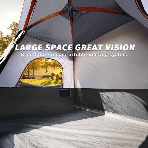 UNP 4-Person Tent, Portable Cabin Tent, Camping Tent 4-Person Easy Set Up, Waterproof with Top Rainfly for Outdoor Camping/Hiking in Saudi Arabia