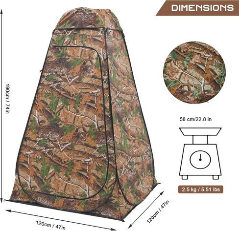 BRIAN & DANY Pop Up Shower Tent, Portable Privacy Camping Changing Tent, Camp Toilet Bathroom Pod with Rain Shelter & Windows, UPF 50+ & Waterproof, 47.2" x 47.2" x 74.8" in Saudi Arabia