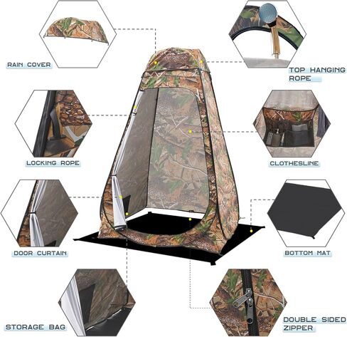 BRIAN & DANY Pop Up Shower Tent, Portable Privacy Camping Changing Tent, Camp Toilet Bathroom Pod with Rain Shelter & Windows, UPF 50+ & Waterproof, 47.2" x 47.2" x 74.8" in Saudi Arabia