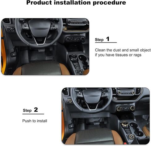 RT-TCZ Center Console Air Conditioner/Audio Volume/Gear Shift Switch Knob Cover & Headlight Knob Cover & 4WD Wheel Drive Knob Trim Cover Interior Accessories for Ford Bronco Sport 2021 2022,Black in Saudi Arabia