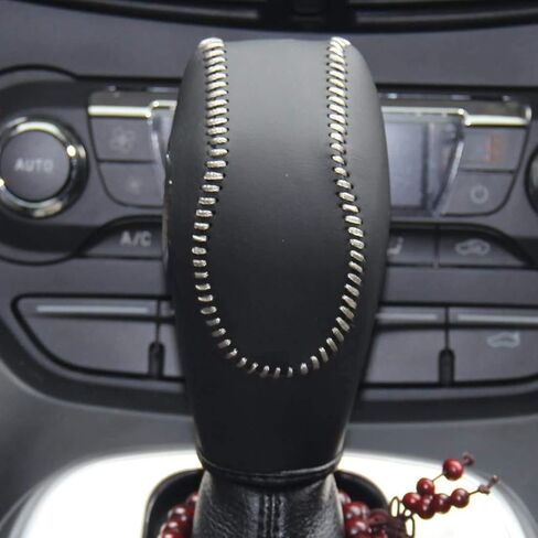 Black Genuine Leather Gear Shift Knob Cover for Ford Focus 2012-2018 / Ford Fiesta 2014-2019 / Fusion S Ford Fusion SE 2013-2016 /Ford Escape 2013-2019 /Ford C-Max 2013-2017 /Transit 2013-2020 in Saudi Arabia