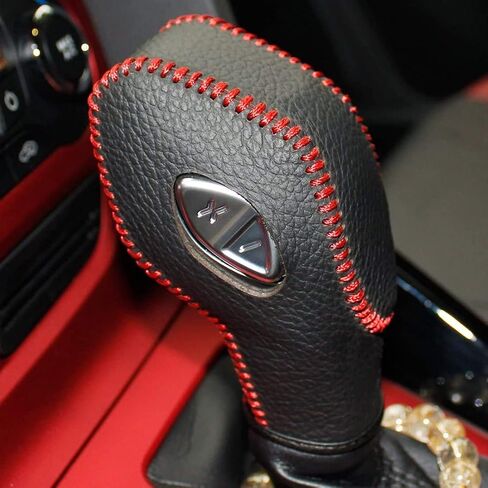 Black Genuine Leather Gear Shift Knob Cover for Ford Focus 2012-2018 / Ford Fiesta 2014-2019 / Fusion S Ford Fusion SE 2013-2016 /Ford Escape 2013-2019 /Ford C-Max 2013-2017 /Transit 2013-2020 in Saudi Arabia
