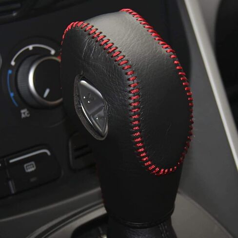 Black Genuine Leather Gear Shift Knob Cover for Ford Focus 2012-2018 / Ford Fiesta 2014-2019 / Fusion S Ford Fusion SE 2013-2016 /Ford Escape 2013-2019 /Ford C-Max 2013-2017 /Transit 2013-2020 in Saudi Arabia