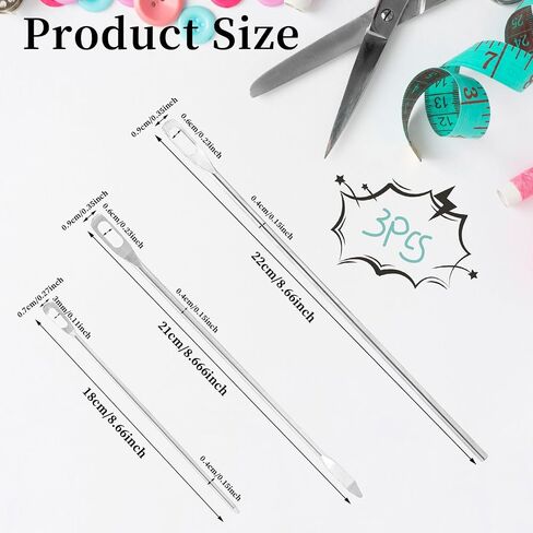 Qianyu 3Pcs Easy Drawstring Threader Tool Simple Pull Threading Drawstring Needle Quick Drawstring Replacement Needle Kit for Hoodies Jackets Sweatpants Swim Trunks Shorts Trousers Thicker Ropes in Saudi Arabia
