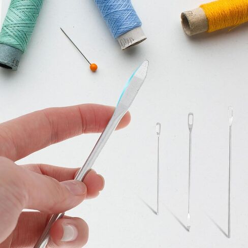 Qianyu 3Pcs Easy Drawstring Threader Tool Simple Pull Threading Drawstring Needle Quick Drawstring Replacement Needle Kit for Hoodies Jackets Sweatpants Swim Trunks Shorts Trousers Thicker Ropes in Saudi Arabia