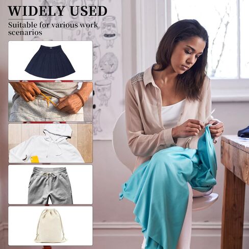 Qianyu 3Pcs Easy Drawstring Threader Tool Simple Pull Threading Drawstring Needle Quick Drawstring Replacement Needle Kit for Hoodies Jackets Sweatpants Swim Trunks Shorts Trousers Thicker Ropes in Saudi Arabia
