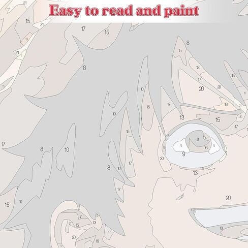 COMBYEO Cartoon Paint by Numbers for Adults Beginner, Anime Paint by Number on Canvas Without Frame, DIY Acrylic Paint by Numbers Kits for Gift Home Wall Decor 16X20inch in Kuwait