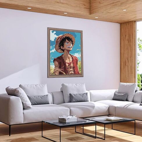 COMBYEO Cartoon Paint by Numbers for Adults Beginner, Anime Paint by Number on Canvas Without Frame, DIY Acrylic Paint by Numbers Kits for Gift Home Wall Decor 16X20inch in Kuwait