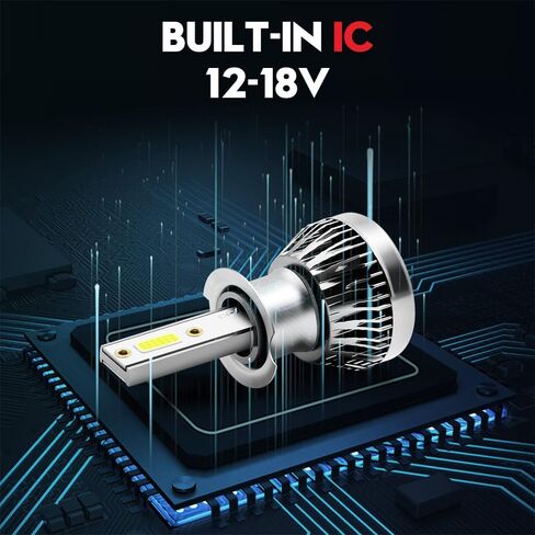 VEHICODE H3 LED لمبة كشاف ضوئي للضباب 6000K أبيض 12 فولت بديل بدون مروحة للسيارة (عبوتان) in Kuwait