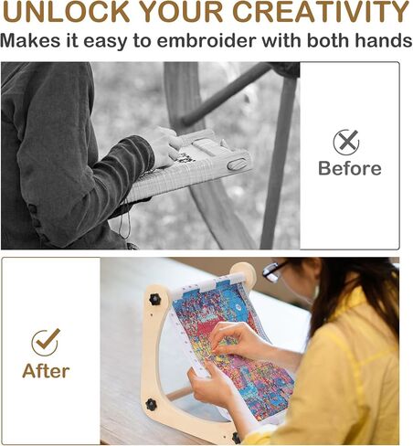حامل تطريز قابل للتعديل - إطار تطريز ممتاز وحامل طوقي للغرز المتقاطعة للتطريز متعدد الاستخدامات - مثالي للغرز المتقاطعة والإبرة والخرز والتطريز والنسيج الصغير (30 سم) in Kuwait