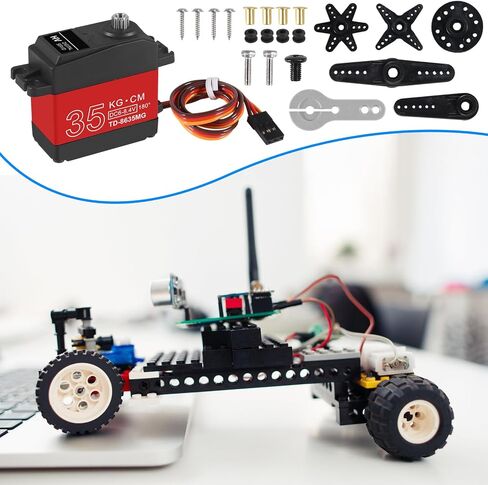 2PACK 20KG RC Servo High Torque Servo Motors,Waterproof Metal Gear Steering Servo for 1/8 1/10 RC Car Robot DIY, Digital Servo with 25T Servo Horn, Control Angle 180° in Saudi Arabia