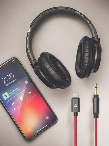 (معتمد من Apple MFI) كابل iPhone Aux Lightning إلى ذكر 3.5 مم (وصلة صوت iPhone إلى مقبس السيارة، سماعات الرأس ومكبرات الصوت) (رمادي) in Kuwait