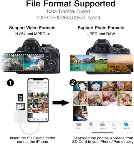 3 في 1 قارئ بطاقات SD TF محمول OTG IOS هاتف كاميرا اتصال عارض بطاقة الذاكرة محول قارئ بطاقة الذاكرة مع منفذ شحن متوافق مع iPhone، iPad، الكاميرا، Windows Mac Desktop Laptop in Kuwait