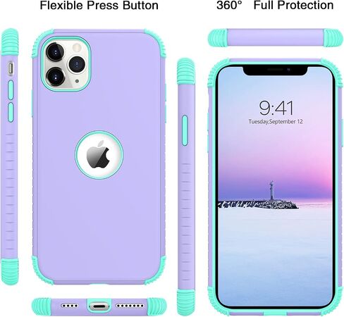 BENTOBEN for iPhone 11 Pro Max Cases, 2 in 1 Heavy Duty Rugged Hybrid Shockproof Hard PC Soft TPU Bumper Non-Slip Protective Girls Women Boy Men Phone Case Cover for iPhone 11 Pro Max 6.5" 2019, Black in Saudi Arabia
