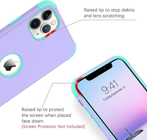 BENTOBEN for iPhone 11 Pro Max Cases, 2 in 1 Heavy Duty Rugged Hybrid Shockproof Hard PC Soft TPU Bumper Non-Slip Protective Girls Women Boy Men Phone Case Cover for iPhone 11 Pro Max 6.5" 2019, Black in Saudi Arabia