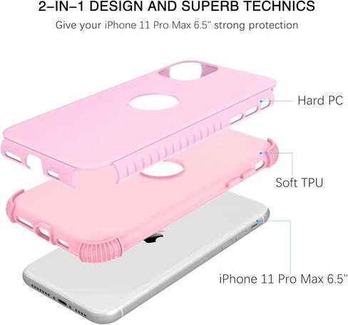 حافظة BENTOBEN iPhone 11 Pro Max، 2 في 1 رفيعة التحمل متينة هجينة مقاومة للصدمات ناعمة من البولي يوريثان الحراري الصلب الواقي للفتيات والنساء والأولاد والرجال لهاتف iPhone 11 Pro Max 6.5 بوصة 2019، أرجواني/أخضر in Kuwait