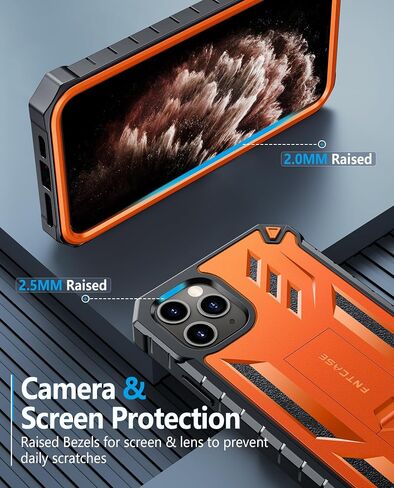 FNTCASE for iPhone 11 Pro Max Case with Built-in Screen Protector Black in Saudi Arabia