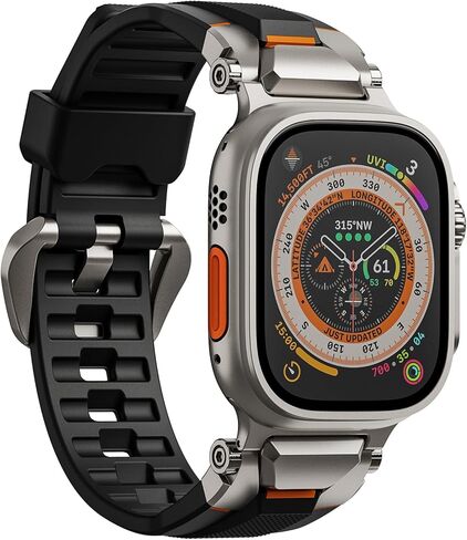 ULTIMAL لسوار ساعة Apple متوافق مع حزام ساعة Apple Ultra2/Ultra 49 مم للرجال سلسلة 9/8/SE2/7/6/SE/5/4/3 45 مم/44 مم/42 مم أحزمة رياضية لساعة iWatch القوية المصنوعة من مادة TPU والمعادن in Kuwait