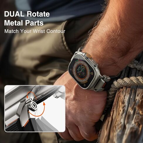 ULTIMAL لسوار ساعة Apple متوافق مع حزام ساعة Apple Ultra2/Ultra 49 مم للرجال سلسلة 9/8/SE2/7/6/SE/5/4/3 45 مم/44 مم/42 مم أحزمة رياضية لساعة iWatch القوية المصنوعة من مادة TPU والمعادن in Kuwait