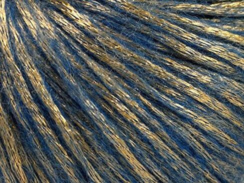 Ice Yarns Rock Star, Metallic Shine, Merino Wool Acrylic Polyamide Blend Yarn, 50 Gram (1.76 Ounces) 125 Yards (115 Meters) 4 Balls (Gold, Pink - 51553) in Saudi Arabia