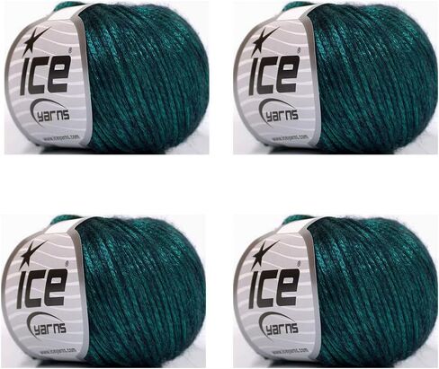 Ice Yarns Rock Star, Metallic Shine, Merino Wool Acrylic Polyamide Blend Yarn, 50 Gram (1.76 Ounces) 125 Yards (115 Meters) 4 Balls (Gold, Pink - 51553) in Saudi Arabia