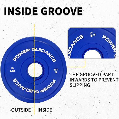 POWER GUIDANCE Change Plates Fractional Weight Plates, 2" Rubber Plates with Color Coded, Olympic Bumper Plates for Starting Strength Progressive Overload Training in Saudi Arabia
