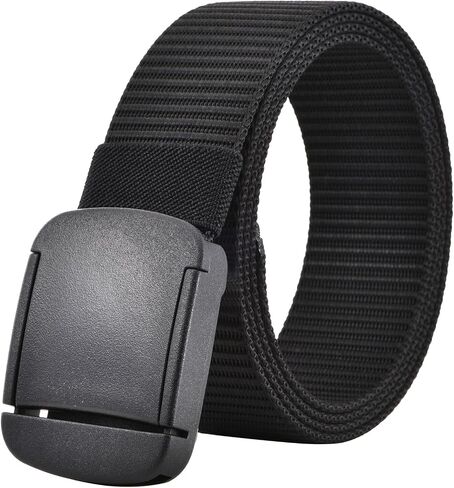 Men's Military Tactical Plastic Buckle Belt 1.5 Inch Nylon Web Belt No Holes Full Adjustable in Saudi Arabia