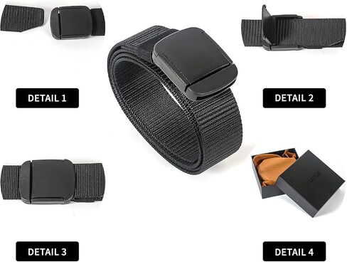 Men's Military Tactical Plastic Buckle Belt 1.5 Inch Nylon Web Belt No Holes Full Adjustable in Saudi Arabia