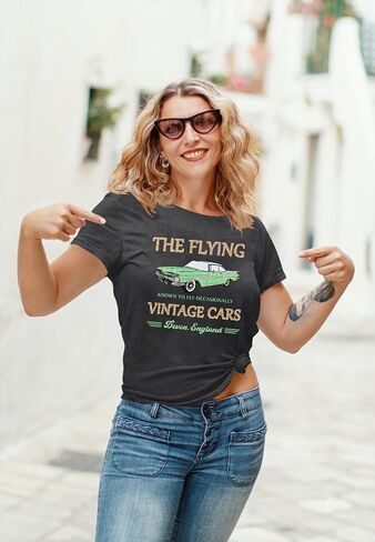 Wizard Flying Car Shirt Vintage Flying Cars Shirt Women Casual Tshirt Holiday Short Sleeve Tops in Saudi Arabia