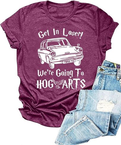 Wizard Flying Car Shirt Vintage Flying Cars Shirt Women Casual Tshirt Holiday Short Sleeve Tops in Saudi Arabia