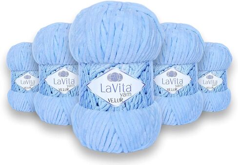 VELUR Hand Knitting Yarn, 5-Pieces Pack, 100% Micro Polyester Sports Yarn, 1 Ball 100 gr, 120 mt (7119) in Saudi Arabia