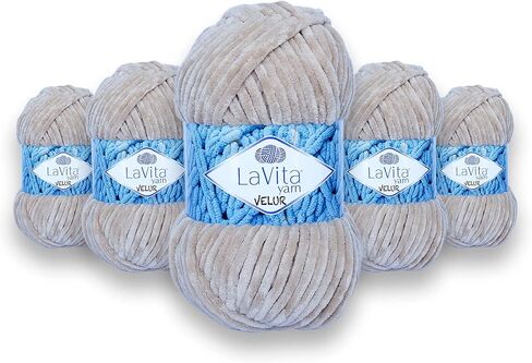 VELUR Hand Knitting Yarn, 5-Pieces Pack, 100% Micro Polyester Sports Yarn, 1 Ball 100 gr, 120 mt (7119) in Saudi Arabia