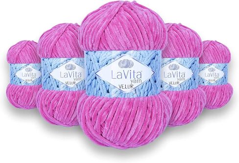 VELUR Hand Knitting Yarn, 5-Pieces Pack, 100% Micro Polyester Sports Yarn, 1 Ball 100 gr, 120 mt (7119) in Saudi Arabia