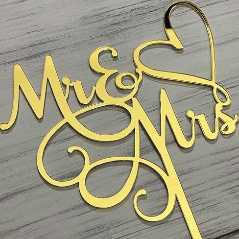 JIEEIN Mr & Mrs Cake Topper - Bride and Groom Sign Wedding, Engagement Cake Topper Decoration - Black Plastic in Saudi Arabia