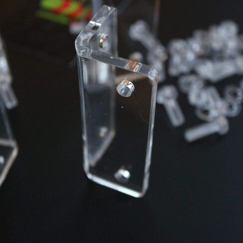 4 x V2, 5mm thickness, Angled L Brackets, Polished Clear Transparent Acrylic + 20x M5 Bolts, Clear Right Angle Bracket, Corner in Saudi Arabia