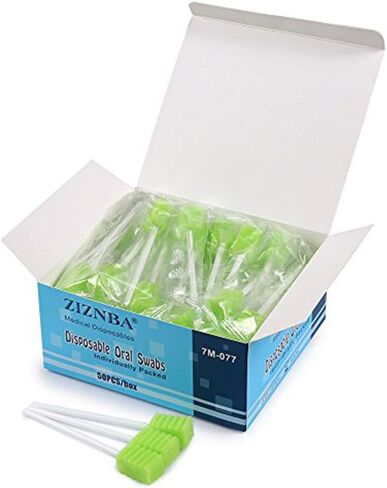 (50 Pack) Disposable Oral Swabs, Sterile Dental Sponge Swabsticks Unflavored for Mouth & Gum Cleaning in Saudi Arabia