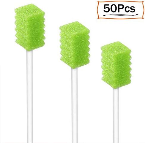 (50 Pack) Disposable Oral Swabs, Sterile Dental Sponge Swabsticks Unflavored for Mouth & Gum Cleaning in Saudi Arabia