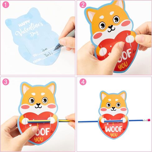 ANGOLIO Valentine's Day Exchange Gift for Kids 28Pcs Colorful Soft Flexible Bendable Pencils with Valentine's Day Cards Bendy Pencil with Eraser Classroom Exchange Gift School Rewards Prizes in Saudi Arabia
