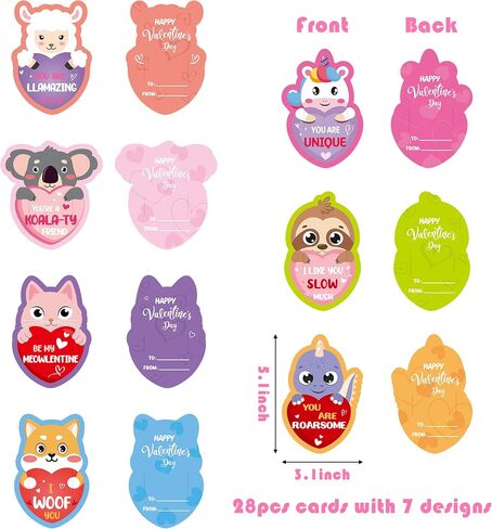ANGOLIO Valentine's Day Exchange Gift for Kids 28Pcs Colorful Soft Flexible Bendable Pencils with Valentine's Day Cards Bendy Pencil with Eraser Classroom Exchange Gift School Rewards Prizes in Saudi Arabia
